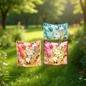 Fazzoletto Quadrato Floreale Mini 70x70Cm con Stampa Vivace per Donna Accessorio di Moda - Product Image 2