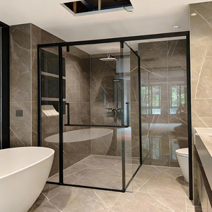 Mampara <span class=keywords><strong>de</strong></span> <span class=keywords><strong>Ducha</strong></span> en Forma <span class=keywords><strong>de</strong></span> T Personalizada, con Marco Delgado, Mampara <span class=keywords><strong>de</strong></span> Vidrio para Baño, Cabina <span class=keywords><strong>de</strong></span> <span class=keywords><strong>Ducha</strong></span> para Renovación <span class=keywords><strong>de</strong></span> Hoteles - Product Image 3