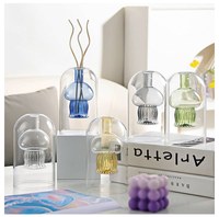 Bouteilles d'arôme en verre borosilicate double couche en forme de méduse, diffuseurs à roseaux, bouteilles de parfum en verre, vases élégants en verre