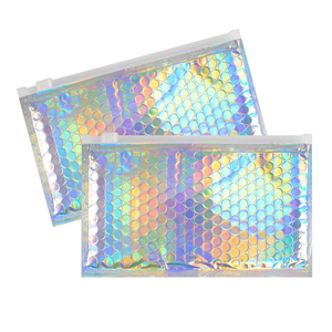 Chất lượng cao tái sử dụng Zip khóa Túi bong bóng phong bì bán buôn Laser nhôm lá kim loại dây kéo túi bong bóng cho ngành công nghiệp mỹ phẩm - Product Image 5