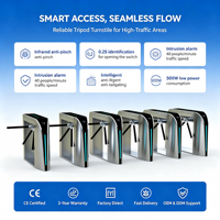 Sistema de Control de Acceso Automático RFID QR, Barrera Trípode Antipersonas en Cola de Atrás, de Acero Inoxidable 304, para Gimnasios y Oficinas