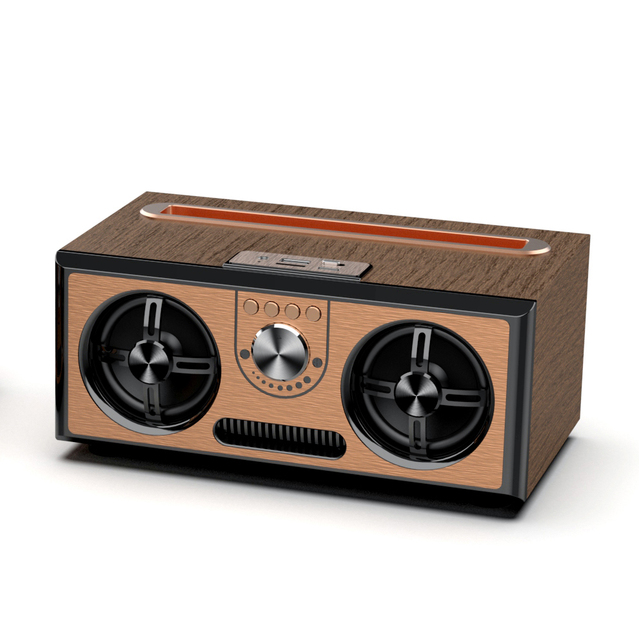 AZ-W1 Enceintes Bois Altavoz De Madera Vintage Radio Retro Style Basses Puissantes Wooden bluetooth Speakers High Quality Loud