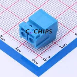 DB332-5.0-2P-BU-S Plug-in Terminal Block P=5mm Connector ( Pitch: 5mm )( Color: Green )( Total PIN Count: 2P ) - Product Image 2