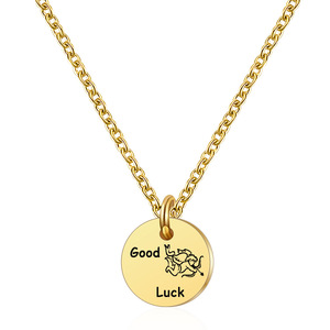 Collar con Colgante de Cupido de Buena Suerte, Chapado en Oro de 18K, Cadena Redonda de Acero Inoxidable, Joyería para Uso Diario, Regalo - Product Image 3