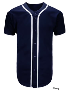 Mens Bóng Chày Trống Jersey Thể Thao Du Lịch Thời Trang Giản Dị Áo Sơ Mi Nút Xuống Tees Hip Hop Màu Đỏ Đen Hoàng Gia Trắng Bóng Chày Áo Sơ Mi - Product Image 6