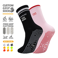 Chaussettes de Pilates antidérapantes de qualité pour femmes, en coton tricoté, chaussettes de sport et de yoga avec grip, logo personnalisé, chaussettes de yoga et de Pilates avec grip