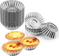 Einweg-Runde Aluminiumfolie-Behälter Umweltfreundliche Lebensmittelgeeignete Backformen für Cupcakes, Muffins, Pudding, Eierkuchen