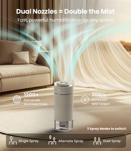 Dual Mist Portable Humidifier USB Rechargeable Desktop Humidifier for Home and Car - Product Image 2