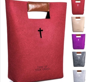 Chất Lượng Cao Nylon Cảm Thấy Vải Của Phụ Nữ Túi Xách Công Suất Lớn Trường Du Lịch Phong Cách Bãi Biển Biểu Tượng Tùy Chỉnh Chữ Thập In Kinh Thánh Kitô Giáo - Product Image 6