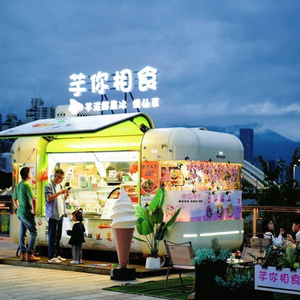 Remolque de comida de pollo asado para barbacoa de Pizza de carro rápido de alta calidad con cocina completa equipada a la venta - Product Image 1