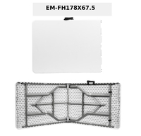 Table pliante en HDPE de qualité commerciale, pliable en deux, 178 cm, table de banquet portable pour événements, restauration et utilisation en extérieur