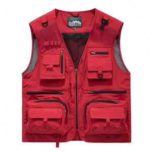 Gilet utilitaire personnalisé avec logo, multi-poches, fermeture éclair, sans manches, en mesh, pour la randonnée, la pêche, la photographie, les voyages, gilet d'extérieur pour homme - Product Image 4