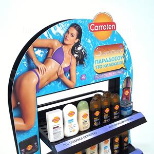 <b>Acrylic</b> Grid Box Metal Floor <b>Display</b> <b>Stand</b> With Wheels for Sunscreen Skincare Products High-end Visible Cosmetic Organizer Rack - Product Image 6