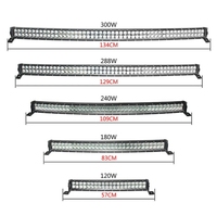 Barre Lumineuse Incurvée LED pour la Conduite Tout-Terrain, Accessoire pour Jeep UTV, 120W, 180W, 240W, 300W
