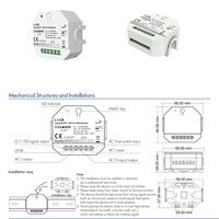 Atenuadores Casambi BT de 1 Canal y 3A, 100-240VAC, Atenuador LED RF de 0/1-10V para Controlador de Atenuación de 0/1-10V L1-CB, Atenuación Suave de 0-100%