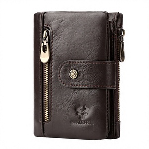 Cartera Corta de Cuero Vacuno para Hombre con Bloqueo RFID, Billetera Bifold para Tarjetas de Crédito e Identificación, Monedero Vintage de Lujo con Bolsillo para Monedas - Product Image 2
