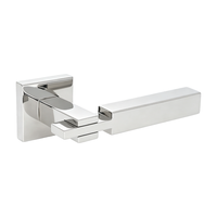 Poignée de porte intérieure minimaliste à barre droite avec design géométrique carré complet pour hôtel, villa, chambre à coucher, porte en bois