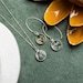Moss Agate Jewelry Set Sterling Silver Circle Pendant Necklace Matching Dangle <b>Earrings</b> Handmade Gift For Women - Product Image 6
