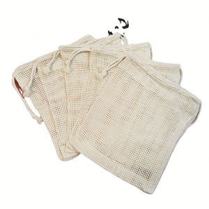 Bolsa de malla de algodón 100% orgánico de 10x14 cm, duradera, con cordón, para guardar jabón, herramienta de limpieza corporal y facial para baño y ducha - Product Image 2