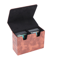 Boîtes de jeu de cartes à collectionner personnalisées en cuir PU imprimées offset pour cartes à échanger, ODM OEM