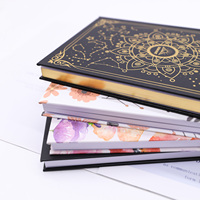 2025 cahier de conception d'impression couleur Gold Edge Journal couverture rigide planificateur personnalisé