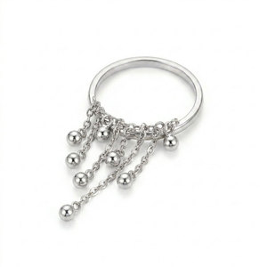 Waterproof Non Tarnish <b>Rings</b> 14k 18k PVD Gold Plated Fashion 316L Stainless Steel Dangle <b>Ring</b> For <b>Fingers</b> - Product Image 4