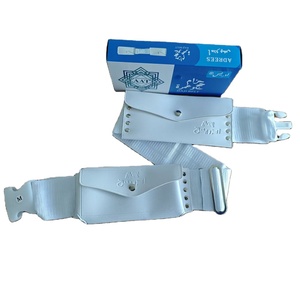 Blanc musulman hommes Ihram <span class=keywords><strong>ceinture</strong></span> pour pèlerinage bon prix tissu pour boucle <span class=keywords><strong>avec</strong></span> résine <span class=keywords><strong>deux</strong></span> poches fer imprimé Logo - Product Image 2