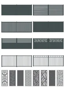 JHR High Quality Fence Panels Aluminium Newly Design Garden Metal Laser Cut Wall Trellis Fencing Privacy Aluminum Fence Panels