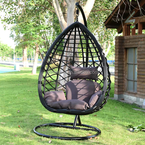 Chaise œuf suspendue moderne et personnalisée balançoire lounge en rotin d'extérieur avec support pour balcon, <span class=keywords><strong>jardin</strong></span> et parc vente en gros - Product Image 4