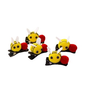 Children Cute Hair <b>Spring</b> Bee Plush Hairpin DIY Cartoon Bee Material Hair <b>Clip</b> for Kids - Product Image 5