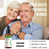 Gouttes d'iode d'usine de marque privée OEM, complément liquide d'iode pour la thyroïde, soutien à l'immunité énergétique pour adulte