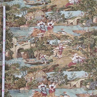 Tissu Jacquard Vintage Teint en Fil, Tissé, pour Tapisserie, Design Personnalisé, Tapisserie Murale, Vêtements, Sacs, Garçons, Filles, 35% Coton, 65%