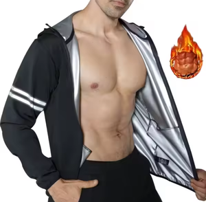 Body Building Suana tuta da uomo dimagrante palestra <span class=keywords><strong>Sauna</strong></span> Top uomo manica lunga giacca da allenamento con felpe con cappuccio - Product Image 1