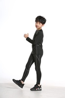 Ensemble de compression respirant pour garçons, haut à manches longues et pantalon, pour la course, le fitness, le basketball, le football, entraînement, couche de base