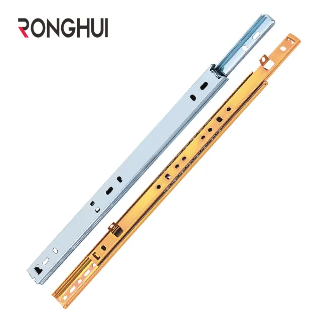 2 Fold Ball Bearing Drawer Slide For Kitchen Cabinet Accessories Cold Rolled Steel Drawer Rail