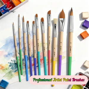 <span class=keywords><strong>Pinceau</strong></span> de <span class=keywords><strong>peinture</strong></span> acrylique coloré rond/plat/filbert/angulaire/éventail/chat en forme de langue 11pcs Art Supplier - Product Image 4