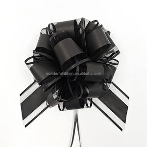 Magnifique nœud en organza uni avec pompon, ruban à tirer pour décoration de Noël ou de mariage - Product Image 6