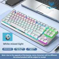 AULA F3087 87-키 풀 RGB 게임용 키보드 유선 안티 고스트 E 스포츠 기계식 데스크탑 키보드 금속 패널 게임 액세서리