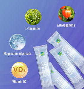 Y38 Ashwagandha L Théanine Glycinate de magnésium Vitamine D3 Mélange de boisson Complément alimentaire 20 sachets Saveur limonade framboise - Product Image 2