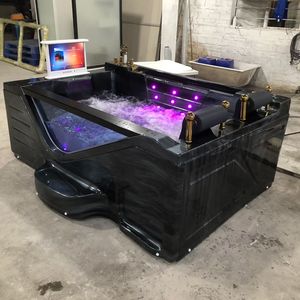 Nuova Vasca Nera per Due Persone, Vasca Idromassaggio Interna con Getti d'Acqua e TV - Product Image 5