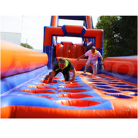 Jeux de défi gonflables de vente bon marché Jumping Castle Jungle Slide Combo Parcours d'obstacles pour enfants et adultes