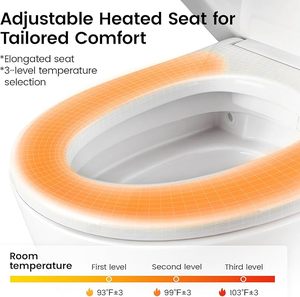 WC intelligent en céramique monobloc haut de gamme avec siège chauffant, chasse d'eau automatique, télécommande et garantie de 10 ans - Product Image 3