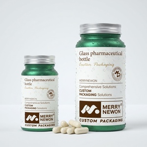 Custom Logo Printed Aluminum Capsule Pill Bottle Medicine Packaging with Screw Cap <b>for</b> Probiotic Supplement <b>Tablets</b> Storage - Product Image 1