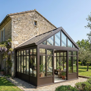 Véranda en verre et aluminium sur mesure, fabrication directe <span class=keywords><strong>d</strong></span>'usine à Foshan, <span class=keywords><strong>jardin</strong></span> <span class=keywords><strong>d</strong></span>'<span class=keywords><strong>hiver</strong></span> de luxe, maison en verre pour <span class=keywords><strong>terrasse</strong></span> extérieure - Product Image 1