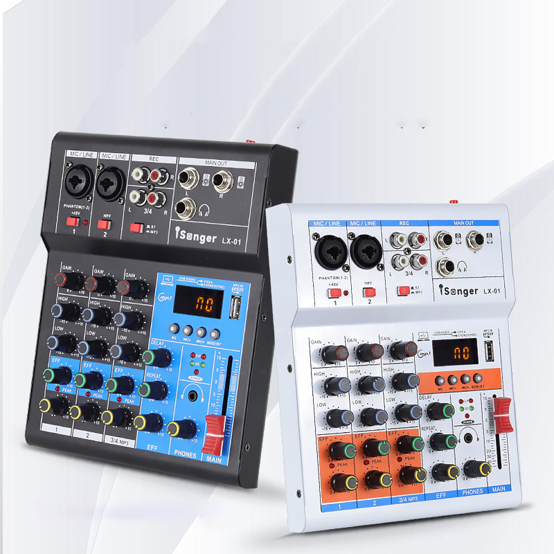 Dj-контроллер для записи, Usb 48 В, с синими зубами, караоке-ди-джей, аудио-консоль, микшер с 4 каналами, для вечеринки