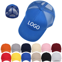 Casquette de baseball en filet 100 % coton, 5 panneaux, avec logo personnalisé brodé ou imprimé, dos en maille, style camionneur, vierge