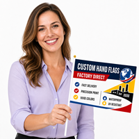 Drapeau à main personnalisé, imprimé numériquement, imperméable, 14x21cm, en polyester tricoté, pour concerts