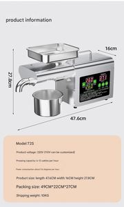 Máquina de Extracción de Aceite en Frío de Soja y Cacahuete, de Acero Inoxidable, con Control Inteligente de Temperatura, para Uso Doméstico - Product Image 4