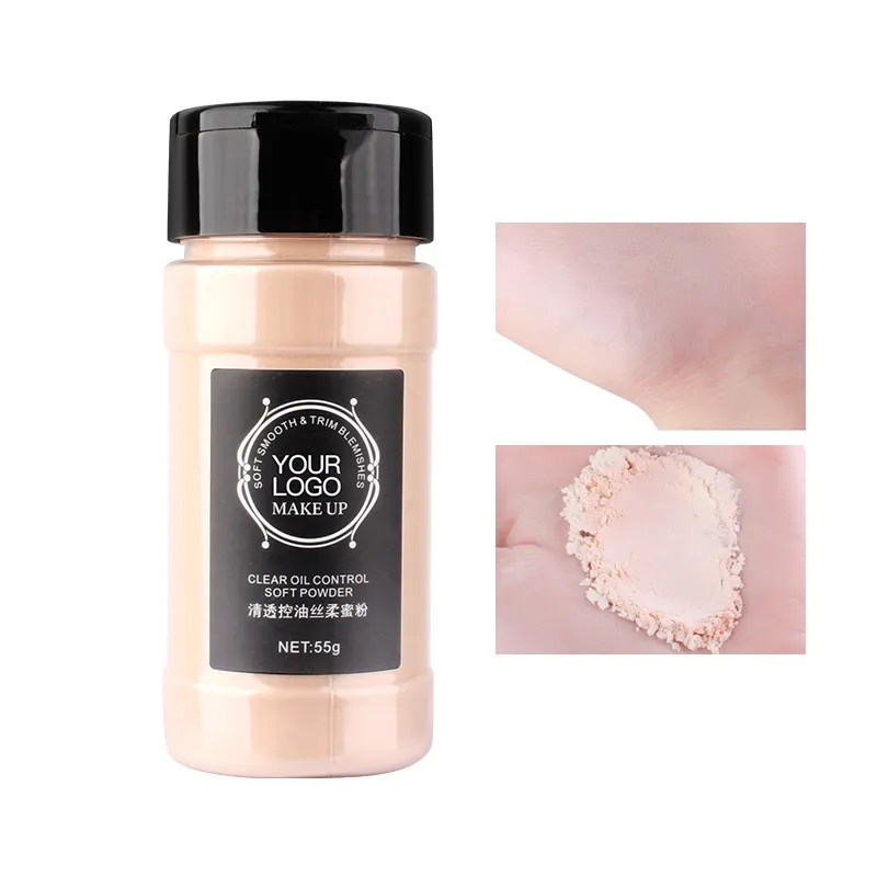 Bouteille shaker de marque privée poudre de finition de maquillage pour le visage sans couleur sans pigment sans poudre de parfum poudre de fixation en vrac