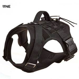 Harnais tactique Molle réglable et personnalisable pour chien, couleur kaki, <span class=keywords><strong>gilet</strong></span> durable avec poignée <span class=keywords><strong>de</strong></span> contrôle pour chiens <span class=keywords><strong>de</strong></span> taille moyenne à grande - Product Image 1